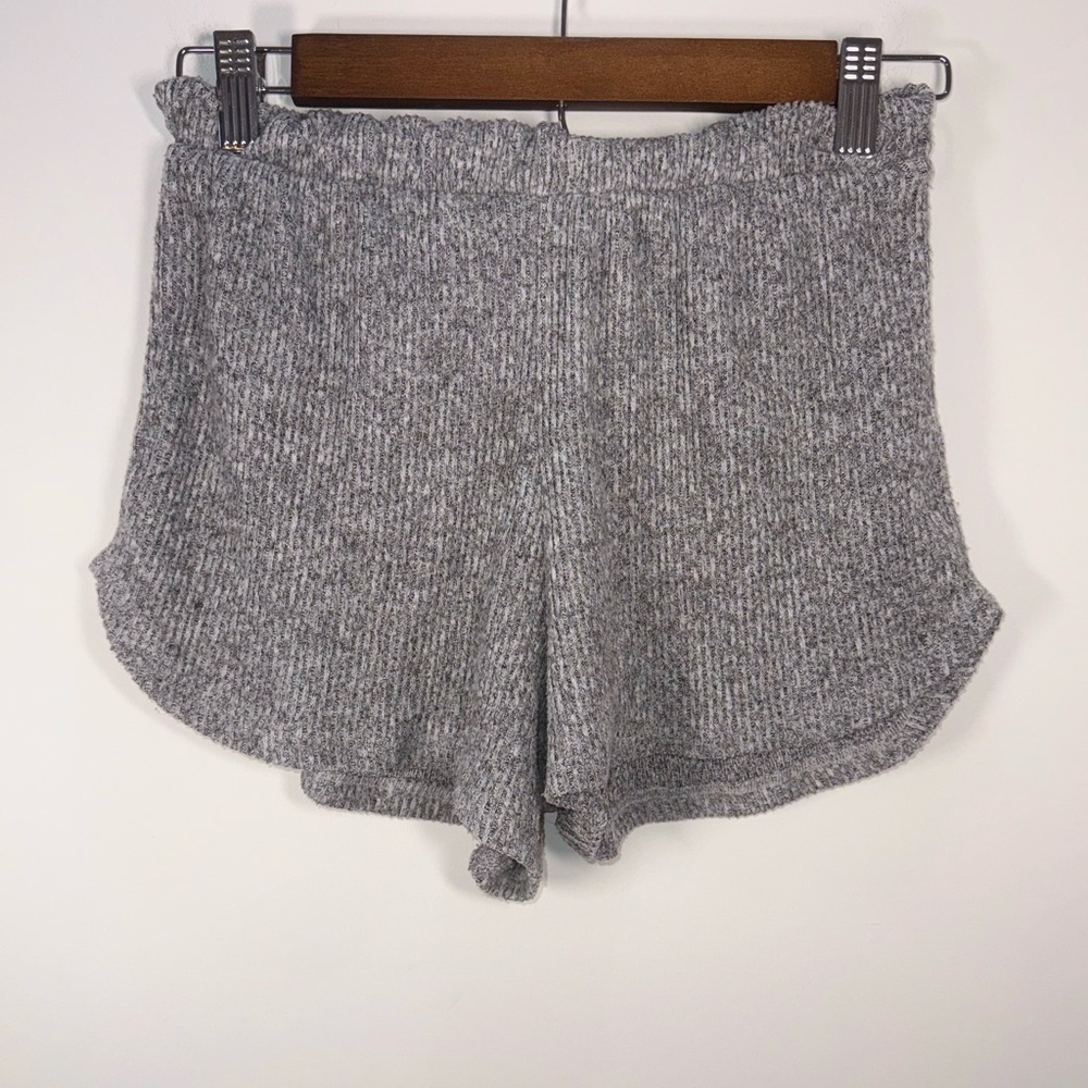 Altar'd State Women Heather Gray Ribbed Knit Lounge Shorts Size Small